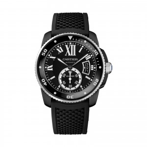 calibre de cartier montre homme noir 42mm