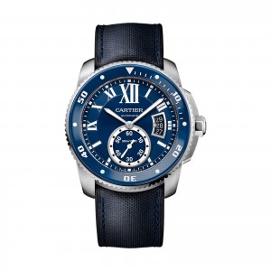calibre de cartier montre homme bleu 42mm