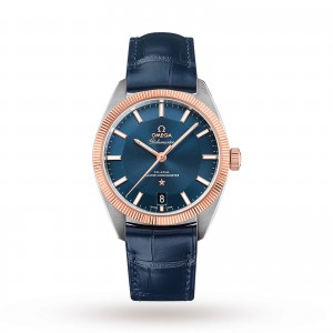 omega globemaster montre homme bleu 39mm