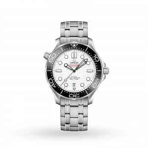 montre Omega Seamaster pour homme, blanc, 42 mm