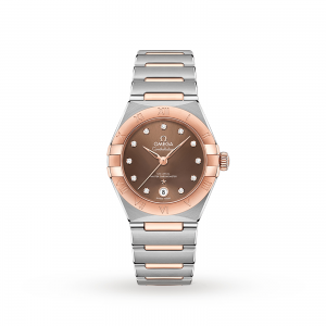 montre oméga constellation femme marron 29mm