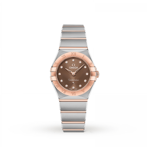 montre oméga constellation femme marron 25mm