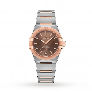 montre oméga constellation pour homme 36 mm marron