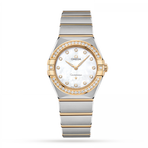 montre oméga constellation femme blanche 28mm