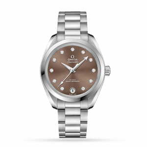 montre femme oméga aquaterra marron 34mm