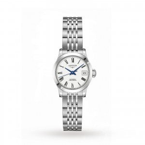 montre longines record dames blanc 26mm