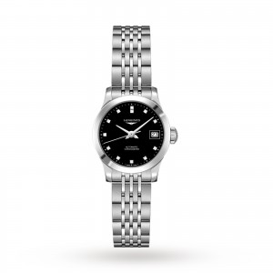 montre longines record dames noir 26mm