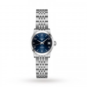 montre longines record dames bleu 26mm