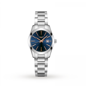 montre Longines Conquest pour femme bleu 30 mm