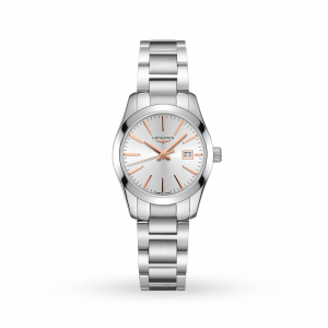 montre longines conquest dames argent 30 mm