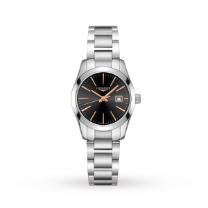montre Longines Conquest pour femme noire 30 mm