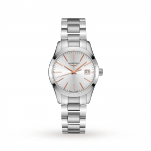 montre dames longines conquest silver 34mm