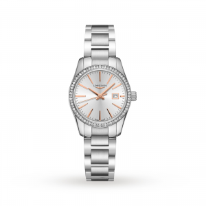 montre dames longines conquest argent 24 mm