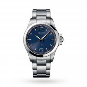 Longines Conquest montre homme bleu 41 mm