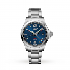 Longines Conquest montre homme bleu 41 mm