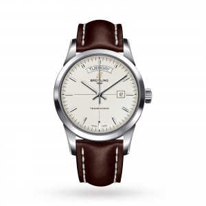 breitling transocean montre homme 43mm argent