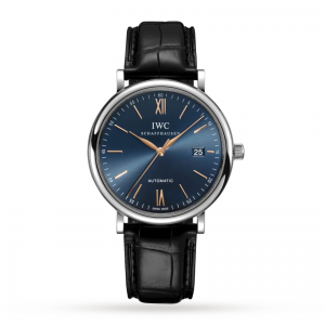 iwc portofino montre homme bleu 40 mm
