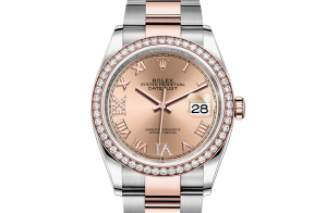 Rolex Datejust Oyster 36 mm Oystersteel Everose or et diamants 126281rbr-0016