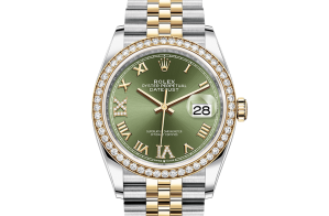 Rolex Datejust Oyster 36 mm Oystersteel or jaune et diamants 126283rbr-0011
