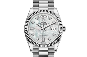 Rolex Day-Date Oyster 36 mm or blanc 128239-0007