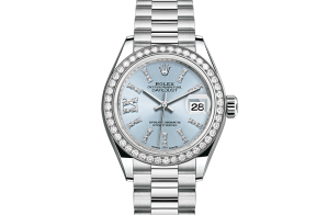 Rolex Lady-Datejust Oyster 28 mm platine et diamants 279136rbr-0001