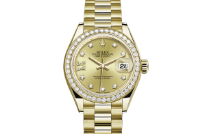 Rolex Lady-Datejust Oyster 28 mm or jaune et diamants 279138rbr-0006